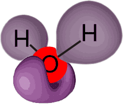 kovalentní vazbu s vodíky a dva páry jsou nevazebné. V takovémto uspořádání by úhel mezi jednotlivými elektronovými páry (vazebnými i nevazebnými) byl 109,47.