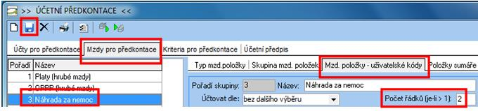 FKSP (sociální fond) 11 Obrázek 19: Nastavení počtu řádků k příslušné skupině