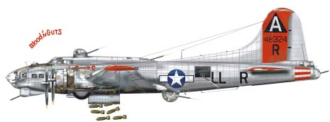Boeing B-17E Flying Fortress s dálkově ovládanou spodní střeleckou věží Bendix, 93. bombardovací peruť 19.