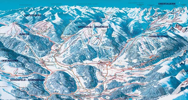 LUNGAU / KATSCHBERG OBLAST SALZBURSKO KORUTANY Lungau Katschberg Lungau 1 100-2 400 m n. m. Celá oblast je rozdělena do tří hlavních lyžařských center s 220 km sjezdovek a 50- ti lanovkami.