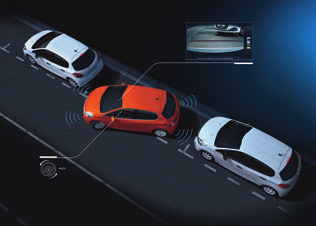 Park Assist a zadní kamera* Zadní kamera se aktivuje automaticky při zařazení zpětného chodu.