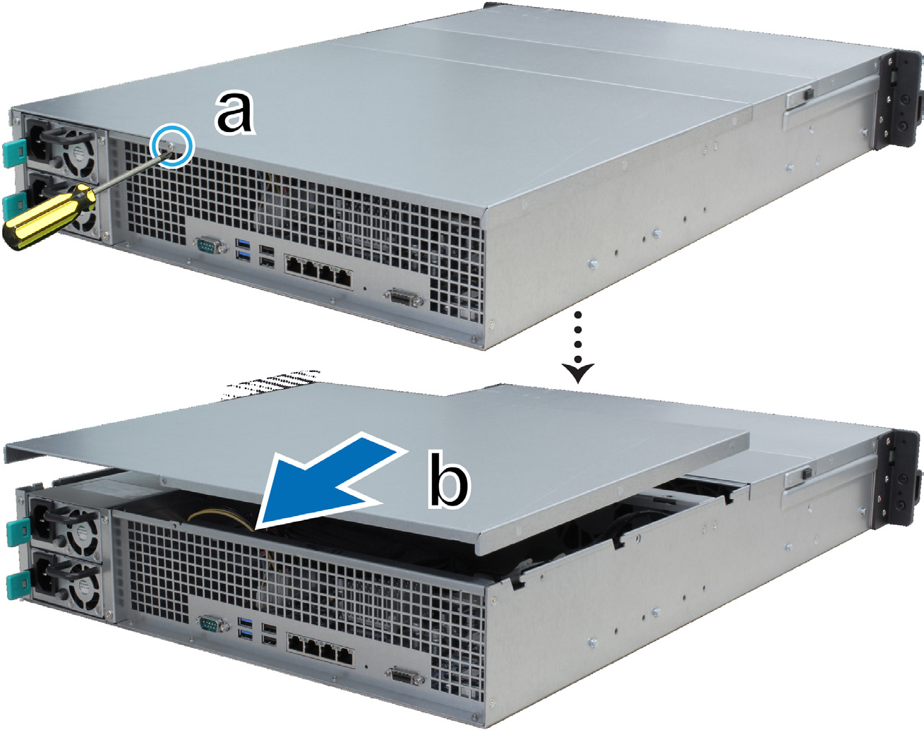 Přidání modulu paměti RAM do zařízení RackStation Volitelný modul paměti RAM od společnosti Synology je vhodný pro rozšíření paměti zařízení RackStation.