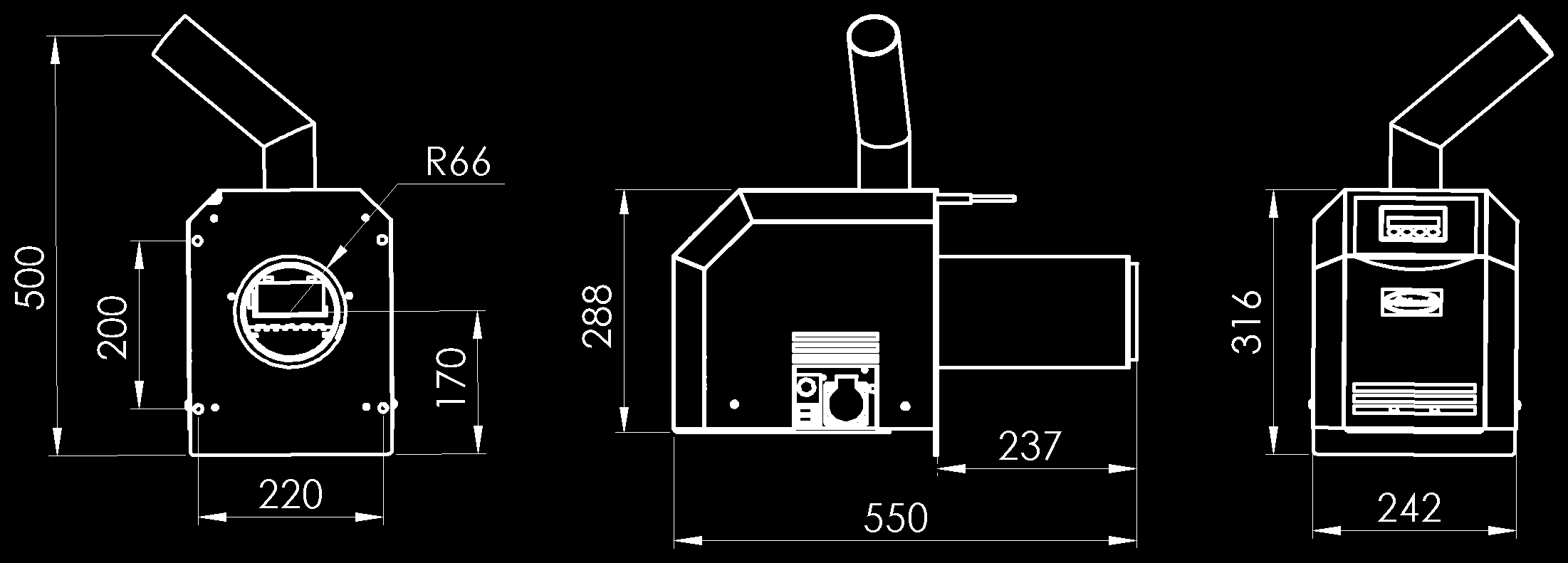 PŘEDNOSTI hořáku bioheat yy Spolehlivý peletový hořák, nenáročný na údržbu yy Kompaktní design, jednoduché ovládání, zobraz.