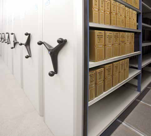 Lehké náklady Regály pro archív Kompaktní systém archivace určený do kanceláří, archívů, skladů výrobků menších