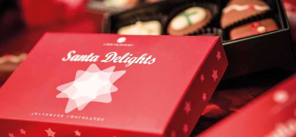 87x83x28 mm 50 g 4,15 EUR 5,10 EUR 3601 CHRISTMAS CHOCOLATES 6 Výnimočné čokoládky na výnimočné sviatky!