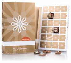 3637 180x145x32 mm 180 g ADVENT BOOK NEAPOLITANS Adventný kalendár obsahuje 24 mini čokoládok, ktoré sú ozdobené v tvare 