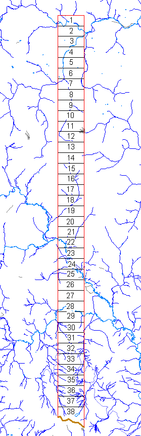 Segmenty 21-25: Údolí Teplé Vltavy s tzv. vltavským luhem vykazuje průměrnou lesnatost 66 % a dále vzrůstá fragmentace lesů - lesní okraje tvoří až 40 m ha -1.
