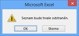 Akce je jištěna kontrolním dotazem a je nevratná. Obrázek 2.9: Odstranění vlastního seznamu Úpravy nebo odstranění je možné provádět pouze u nově vytvořených seznamů.