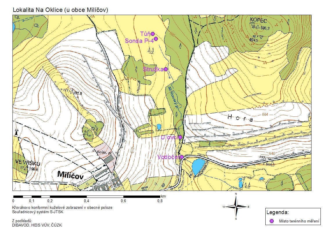 Obrázek 2: Podrobná mapa zájmové lokality 1.