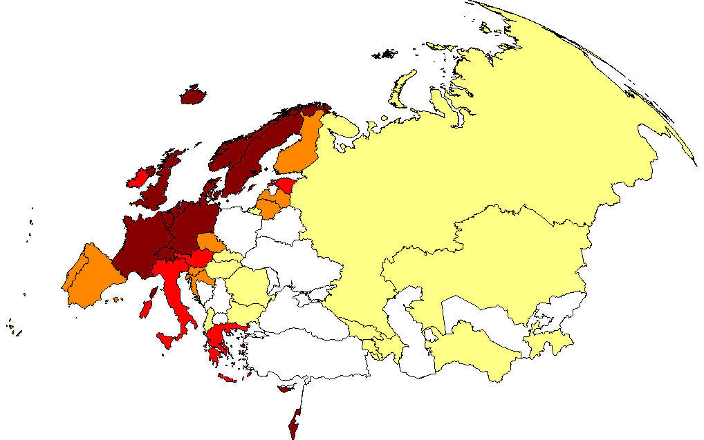 Procento cizinců s TB Data nedodána 0-4 5-19 20-39 40+ Andora Malta Monako San Marino