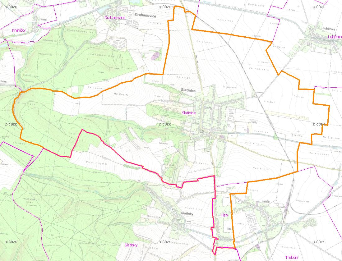 A. NÁZEV OBCE Název části obce (ZSJ): Slatinice Mapa A: Území obce Přehledová mapka