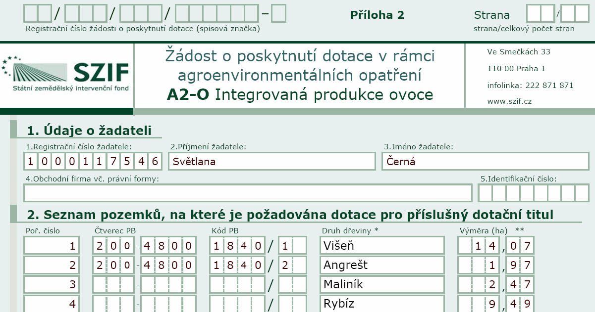 1.5 Žádost o poskytnutí dotace v rámci integrované produkce vinné révy Pokud chce žadatel podat žádost o poskytnutí dotace v rámci