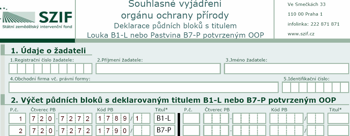 Důvod zapíše OOP. V případě, že je nevhodnost evidována v LPIS, zapíše žadatel k půdnímu bloku, který nevhodnou výměru obsahuje důvod LPIS.