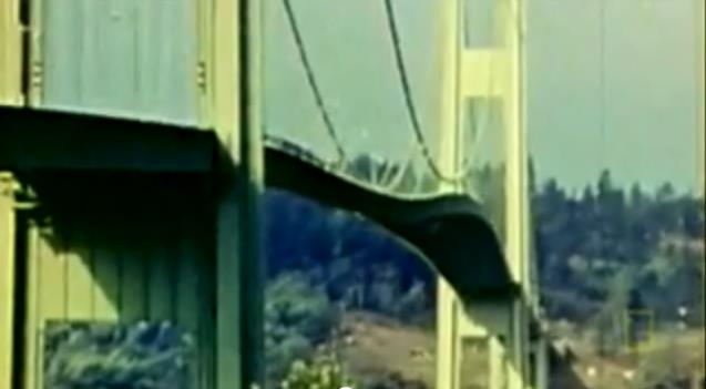 Rezonance mostu Tacoma Narrows Bridge USA Washington Stavba 1940