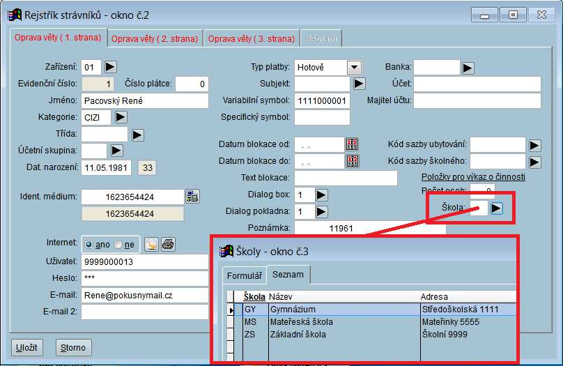 Aktualizace údajů pro Výkaz o činnosti Výkaz o činnosti musí nově obsahovat též údaje o školském zařízení. Na kartě strávníka je nová položka Škola pro vyplnění příslušné školy strávníkovi.