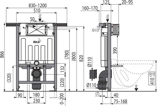 16 AM102/850 Jádromodul Predstenový inštalačný systém pre suchú inštaláciu