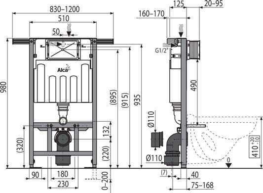 239,15 AM102/1000 Jádromodul Predstenový inštalačný systém pre suchú inštaláciu
