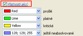 nastavení) Jedná se o možnost podrobnějšího barevného označení