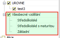 UPOZORNĚNÍ V případě typu kvalifikačních kritérií s nastaveným režimem hodnocení Posloupnost, není možné nastavovat jako