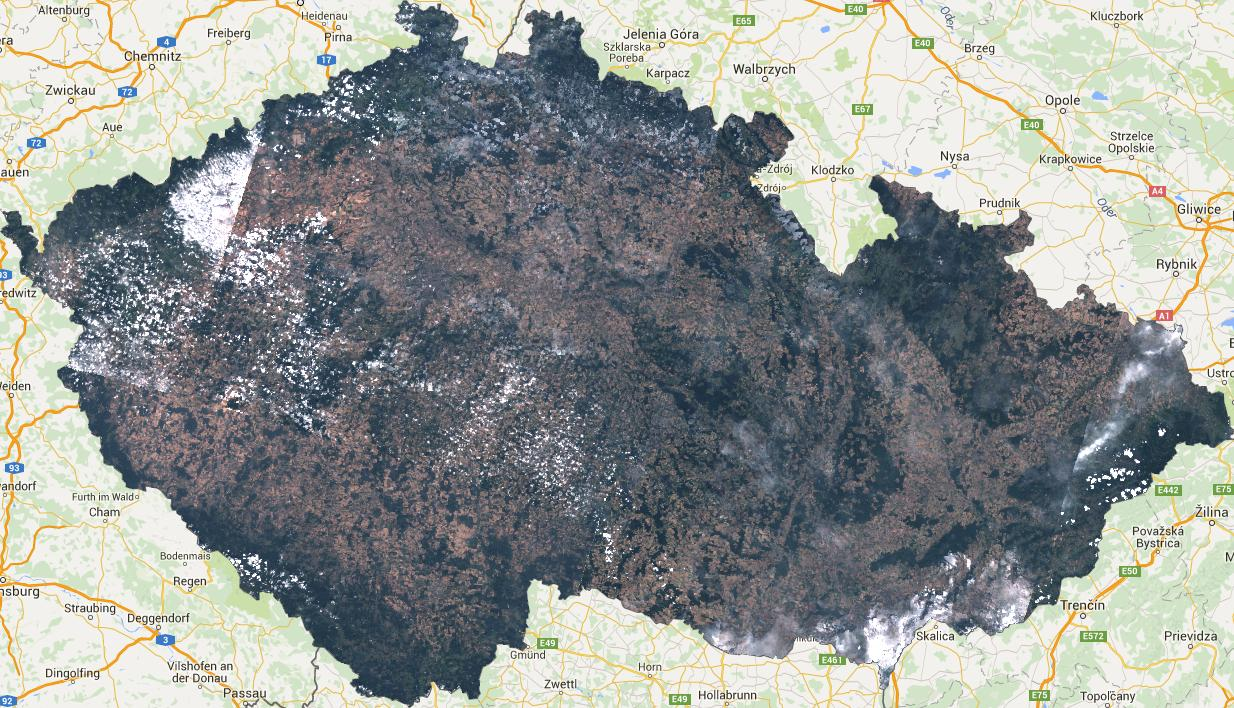 3. Sentinel-2 data RGB barevná