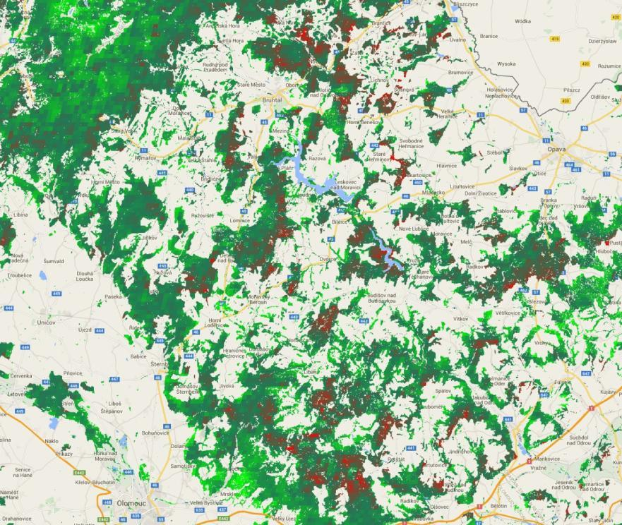 3. Trendy zdravotního stavu lesů ČR 2000-2015 Libavá, Vítkov, Budišov nad