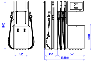 OEL /CNG základní jednostranné provedení levé se standardním výkonem CNG modulu do 30 kg/min (NGV1) BMP4022.OER + MOD40x1.