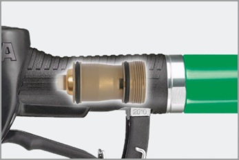 3 varianta 2) obsahuje vakuovou pumpu DÜRR TECHNIC, elektromechanický proporcionální ventil a řídící elektroniku firmy BÜRKERT, koaxiální výdejní hadici, ZAF adaptér oddělující parní potrubí od
