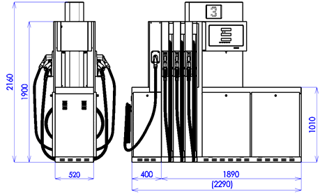 OER /LPG základní jednostranné provedení levé BMP4036.OED + MOD4012.OED /LPG základní oboustranné provedení BMP4036.
