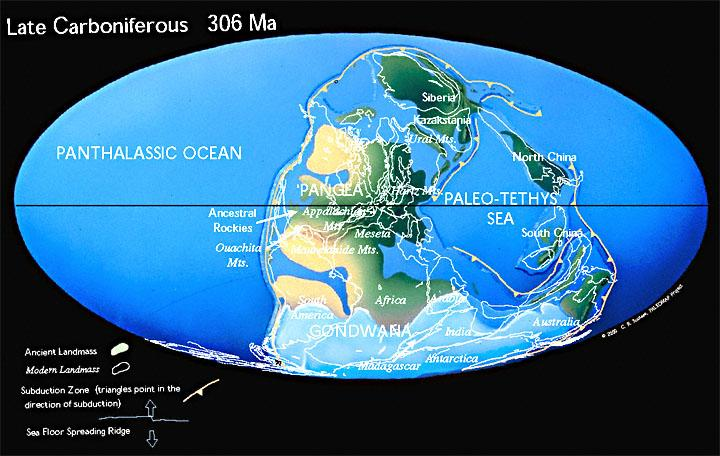 Přitom došlo k opětovnému a zatím poslednímu rozsáhlému zalednění (jiţní) Austrálie. Zalednění trvalo v Antarktidě 90 mil. l.