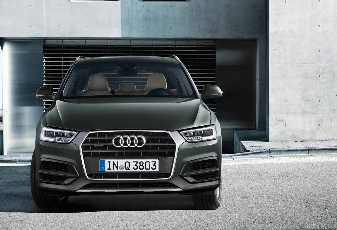 Audi Q3 design 01, 02 Výběr výrazných detailů podtrhuje charakter Vašeho vozu a zdůrazňuje vedení linií.