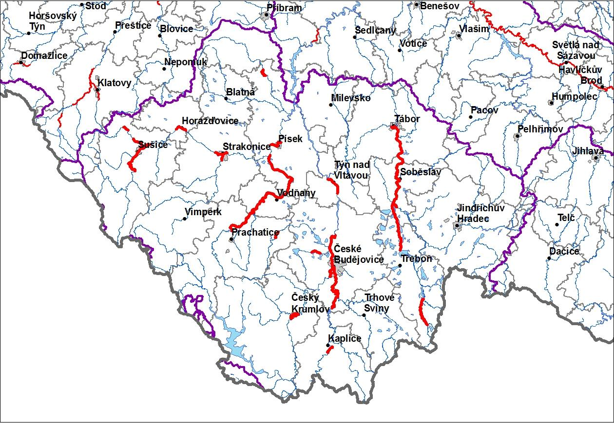 Obr. 1 Přehledná mapa řešeného území 3 Výsledky mapování povodňových rizik Výsledky mapování povodňových rizik jsou mapy povodňového nebezpečí, mapy povodňového ohrožení a mapy povodňových rizik.