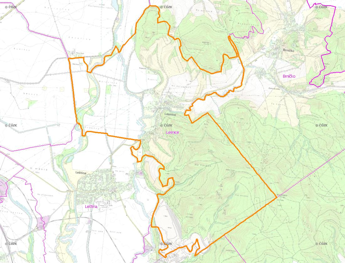 A. NÁZEV OBCE Název části obce (ZSJ): Lesnice Mapa A: Území obce Přehledová mapka
