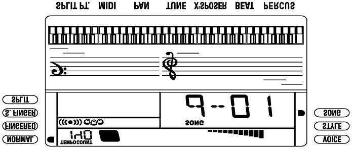 Obr.: 12 Přehrání jedné ukázkové skladby (melodie) Stiskněte tlačítko VOICE/STYLE/SONG.