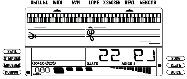 Obr.: 24 Výběr rytmů hudebního doprovodu pomocí tlačítek -/OFF a +/ON Po přepnutí přístroje do režimu STYLE můžete pomocí těchto dvou tlačítek zvolit požadovaný rytmus doprovodu.