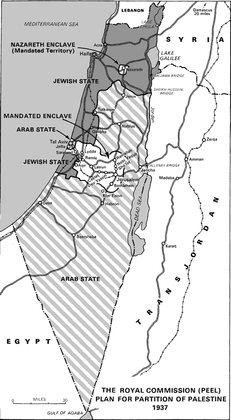 63 Příloha č. 5: Plán Peelovy komise na rozdělení Palestiny, 1937 Zdroj: http://www.passia.