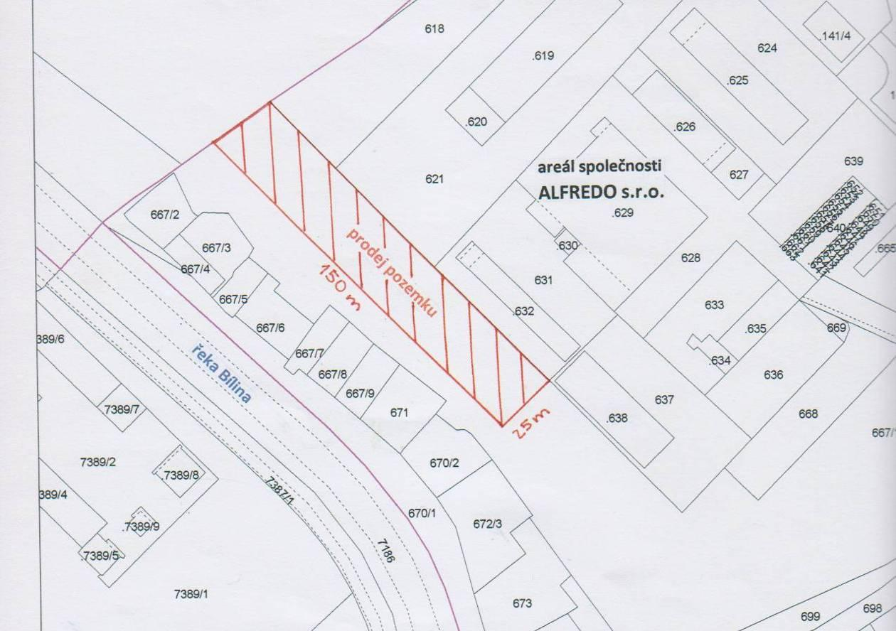 3. A/ schvaluje společnosti ALFREDO s. r. o., IČ 25486519, záměr prodeje části ppč. 667/1 o výměře max. 4.000 m 2 v k.ú.