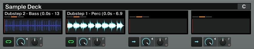 V kombinaci s S2 by měly být tyto decky vždy v režimu Track Deck. Navíc, S2 poskytuje funkci pro ovládání pomalejších decků C a D v software pomocí sekcí CUE/SAMPLES.