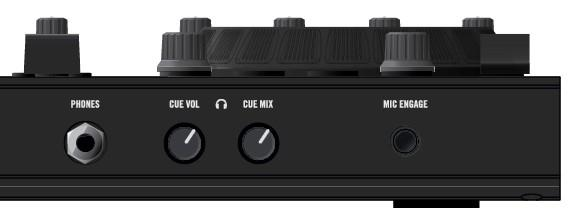 Přehled HW Typy ovládacích prvků Čelní panel TRAKTOR KONTROL S2 Konektor sluchátek (PHONES): Synchronizační kanál stereo výstupu (jack 1/4"). Zde zapojte sluchátka.