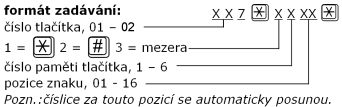 3.2 Úplná tabulka parametrů Úplná tabulka parametrů: Parametr (funkce) Název parametru Rozsah Výchozí Poznámka 011 až 016 paměti tlačítka 1 max.16 míst prázdné 021 až 026 paměti tlačítka 2 max.