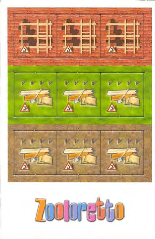 STAVENIŠTĚ (Wanderbaustellen / Building Sites) OBSAH 9 kartiček stavenišť (3 ohrady, 3 prodejní stánky a 3 stodoly) Kartičky z tohoto rozšíření jsou označeny malým symbolem staveniště v dolním levém