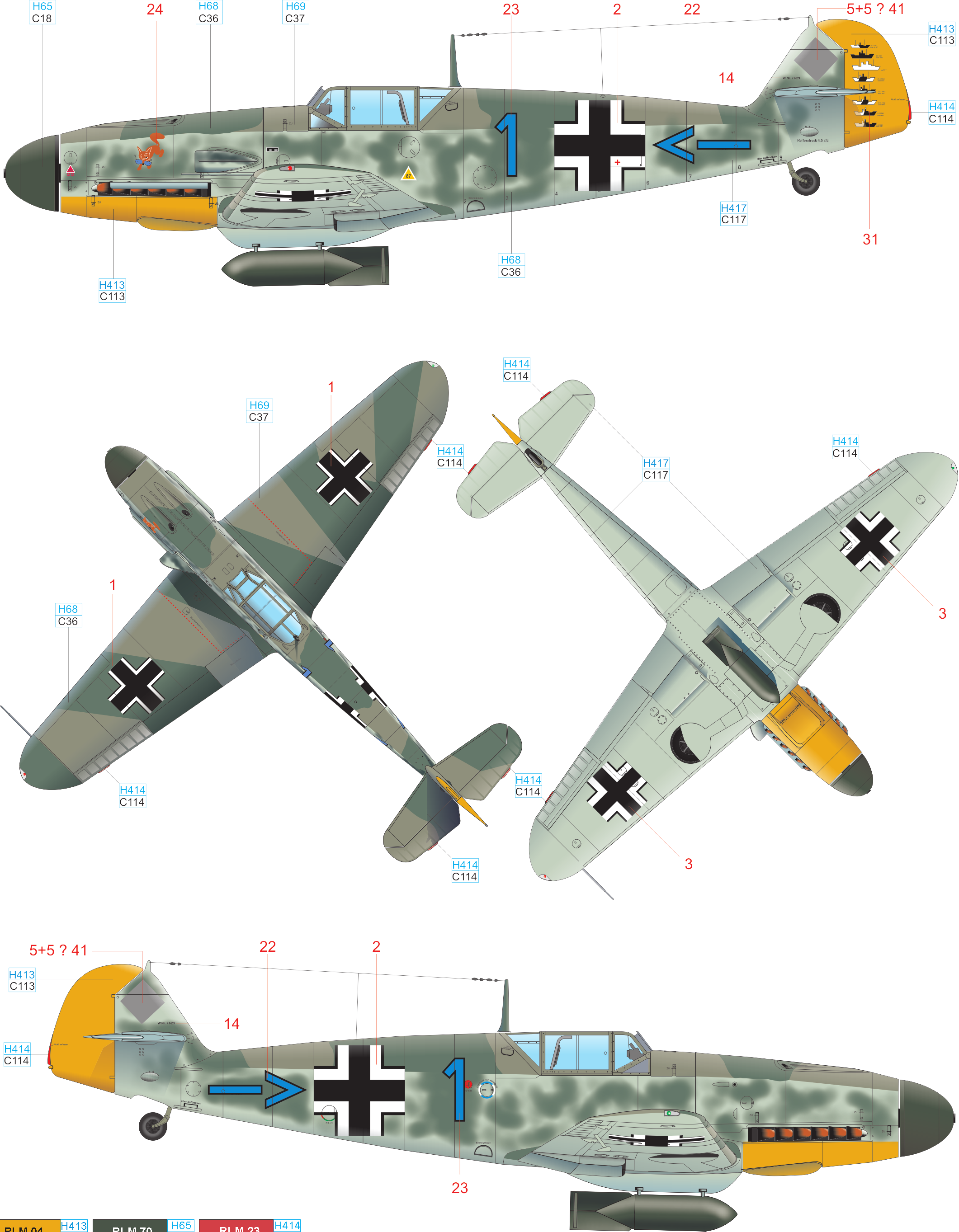 E Bf 109F-4/B, W. Nr. 7629, Oblt. Frank Liesendahl, 10. (Jabo)/JG 2, Francie, červen 1942 Koncem roku 1941 uvažovala Luftwaffe o obnovení bombardování Velké Británie a příbřežní lodní dopravy.