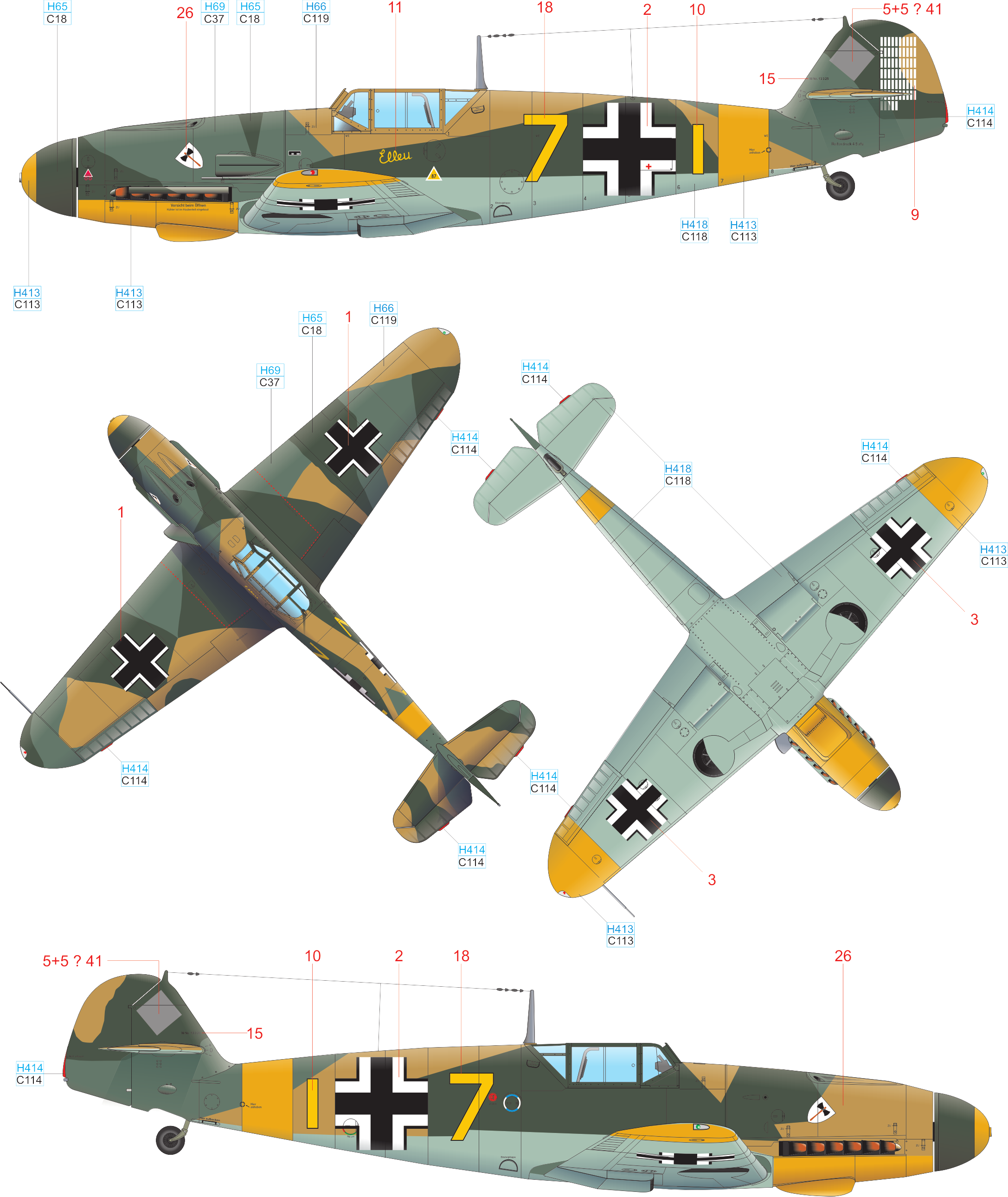 F Bf 109F-4, W. Nr. 13325, Oblt. Viktor Bauer, 9.