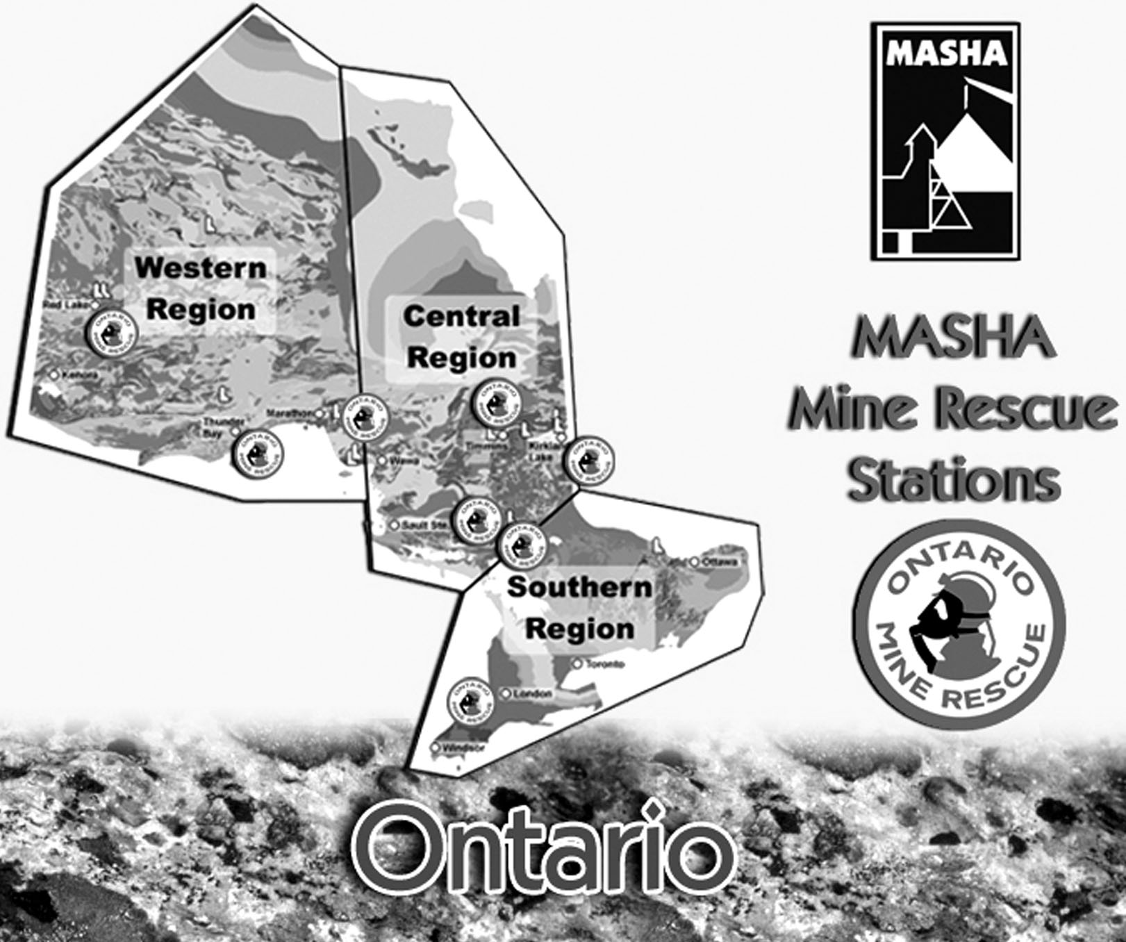 BáÀská záchranná sluïba v kanadské provincii Ontario HISTORIE Báňská záchranná služba v provincii Ontario vznikla v roce 1929 po velkém požáru na dole Hollinger v Timminsu v roce 1928, který si