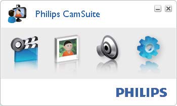 4 Program Philips CamSuite Program Philips CamSuite poskytuje rychlý přístup k řadě nejčastěji používaných funkcí a nastavení.