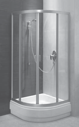 Sprchovacie kúty FRESH Štvrťkruhový sprchovací kút 80 x 80 cm a 90 x 90 cm posuvné dvere UPOZORNENIE: Rádius štvrťkruhových sprchovacích kútov a vaničiek KOLO je pre rovnakú veľkosť zhodný: 80 x 80