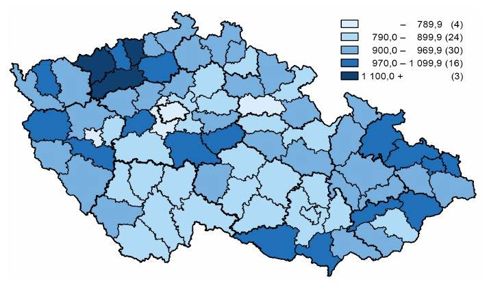 Standardizovaná úmrtnost 212 v ČR