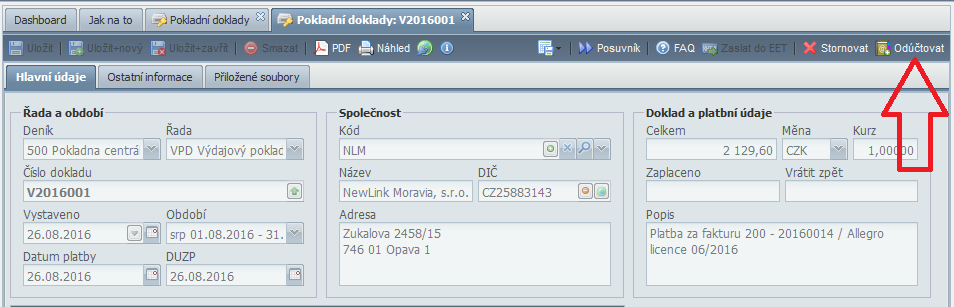 Pokladny Evidence pokladních dokladů byla rozšířena o možnost přímého odúčtování zaúčtovaného pokladního dokladu. Dále pak byla přidána podpora pro vytváření storno dokladů a zasílání do EET.