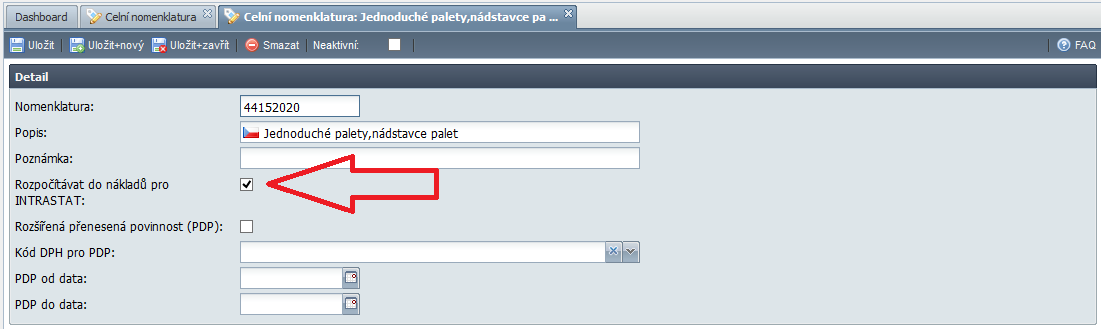 Celní nomenklatury Celní nomenklatury byly rozšířeny o možnost přidat některé skladové produkty označené touto nomenklaturou do rozpouštění nákladů na prodej do sestavy intrastatu z fakturace.