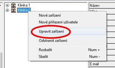 Vyberte tedy v seznamu zařízení to, pro které chcete nastavení provést a dvojklikem případně volbou Upravit zařízení která se zobrazí po stisku pravého tlačítka myši nad zvoleným zařízením.