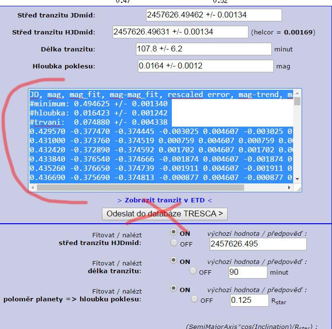 Na téže stránce níže je okénko s daty, které jsou již opravené o trend, tato data si vybereme (např.